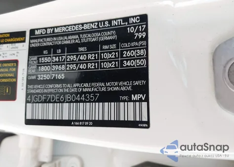 2018 Mercedes-Benz Gls 550 4Matic from USA, damaged, VIN 4JGDF7DE6JB044357